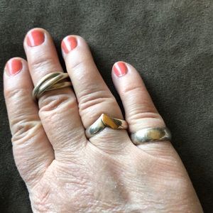 3 sterling (stamped 925) rings.